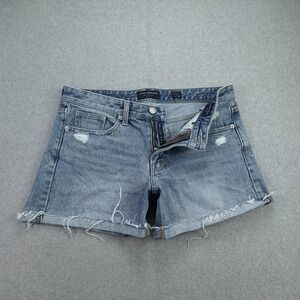 Lucky Brand Short Womens 6/28 Blue Boyfriend Denim Raw‎ Hem Distressed